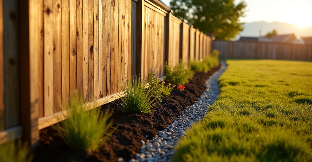 landscape against fence